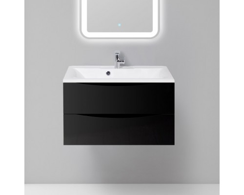 Тумба с раковиной BelBagno Marino 80 nero lucido