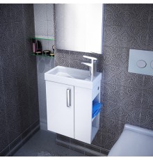 Тумба с раковиной IDDIS Torr 40 R, подвесная, белая