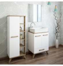 Мебель для ванной комнаты Sanflor Ингрид 60, белый матовый, швейцарский вяз