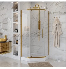 Душевой уголок Niagara Nova NG-6405-08 GOLD 90x90 профиль желтое золото, стекло прозрачное