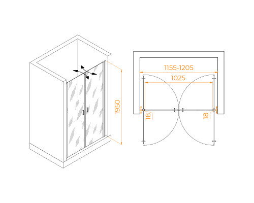Душевая дверь RGW PA-104 1200