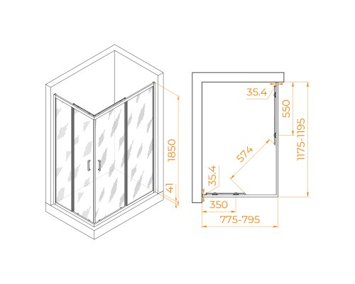 Душевой уголок RGW PA-146 800x1200 Душевой уголок RGW PA-146 800x1200