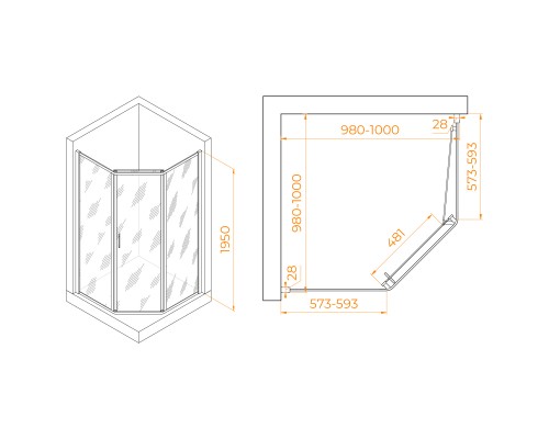 Душевой уголок RGW PA-86S 1000x1000 Душевой уголок RGW PA-86S 1000x1000
