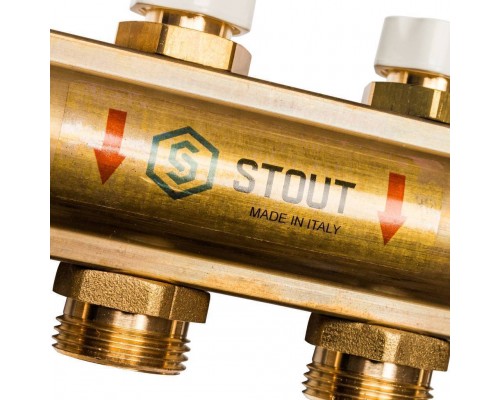 Распределительный коллектор из латуни без расходомеров STOUT 12 выходов (SMB 0468 000012) Распределительный коллектор из латуни без расходомеров STOUT 12 выходов (SMB 0468 000012)