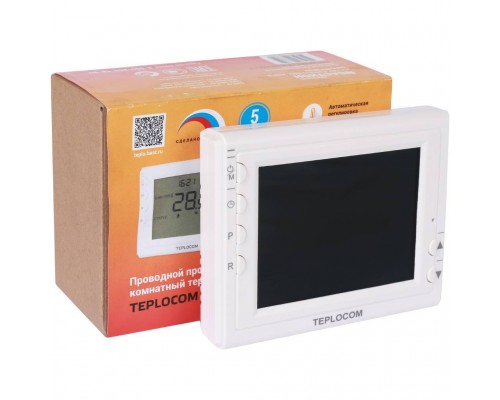 Термостат комнатный Teplocom TS-Prog-2AA/8A, проводной, прогр., реле 250В, 8А 912 (912)