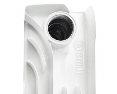 Радиатор биметаллический STOUT Space 350 4 секции боковое подключение RAL9016 SRB-0310-035004 (SRB-0310-035004)