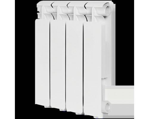 Радиатор алюминиевый STOUT Bravo 350 4 секции боковое подключение RAL9010 SRA-0110-035004 (SRA-0110-035004)