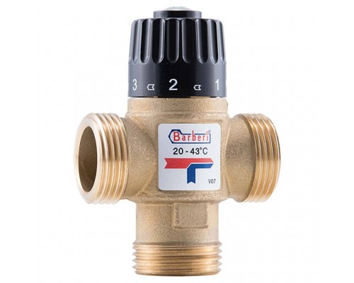 BARBERI  Термостатический смесительный клапан 1 , 20-43С (V07M250AAN)