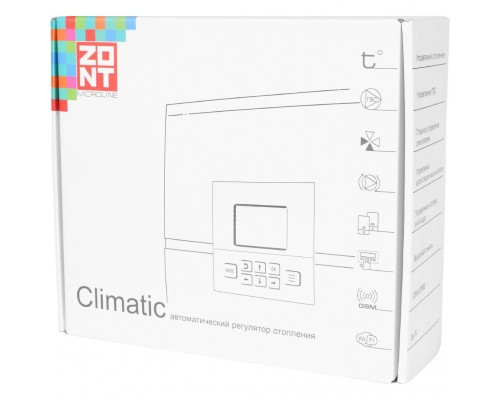 Погодозависимый автоматический регулятор ZONT Climatic 1.2 (741) для многоконтурных систем отопления (1 прямой + 2 смесительных контура) (ML00004510)