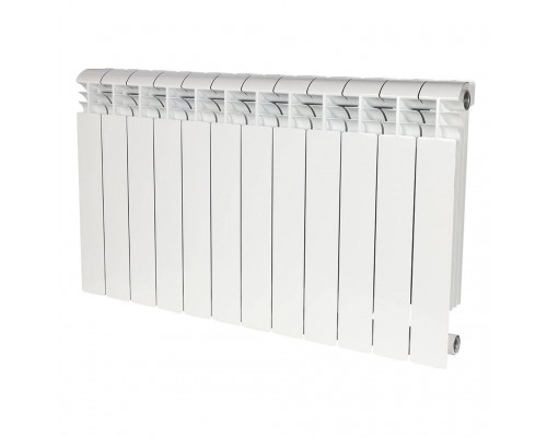 Радиатор алюминиевый STOUT VEGA 500 12 секций боковое подключение (белый RAL 9016) SRA-1310-050012 (SRA-1310-050012)