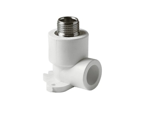 Угольник Pro Aqua d=20-1/2 PP-R с креплением комбинированный НР Белый (PA28108P)