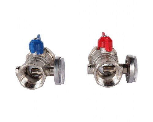 *RMS-1001-030001 ROMMER Комплект прямых шаровых кранов с термометрами 1” (RMS-1001-030001)