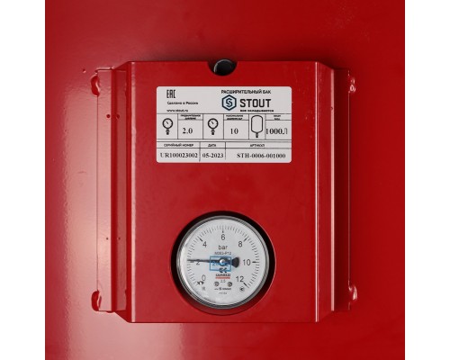 Расширительный бак STOUT STH-0006-001000 на отопление 1000 л (цвет красный) (STH-0006-001000)