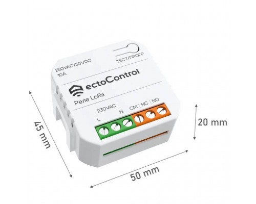 Беспроводное реле Ectocontrol 10А LoRa (ec01079)