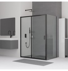 Душевой уголок RGW Classic CL-48B+80 см (98,5x101,5)x80x185 профиль черный, стекло прозрачное
