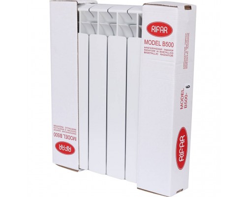 Радиатор биметаллический RIFAR BASE VENTIL 500 BVR 6 секций нижнее правое подключение (белый RAL 9016) 1RB50.VR-6 (1RB50.VR-6)