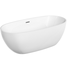 Акриловая ванна Sancos Flo FB02 170x80 см, отдельностоящая, овальная, с каркасом, со сливом-переливом