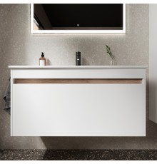 Тумба с раковиной Sancos Smart 100 см белый глянец
