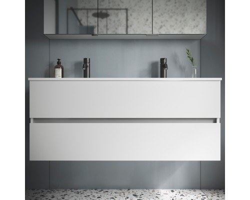 Тумба с раковиной Sancos Urban двойная 120 см, белый глянец