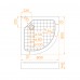 Душевой поддон полукруглый RGW SMC/R W Белый (Уценка)  800x800
