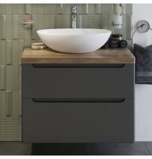 Тумба с раковиной STWORKI Берген 80 серая со светлой столешницей, Moduo 55 Leaf