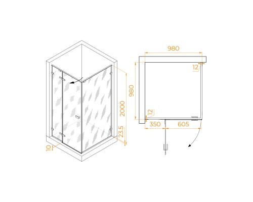 Душевой уголок RGW SV-030B 1000x1000 Душевой уголок RGW SV-030B 1000x1000
