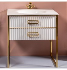 Тумба под раковину Armadi Art Monaco 80 белая, золото