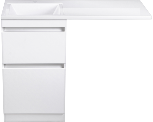 Тумба с раковиной Style Line Даллас 110 Люкс Plus напольная, белая, эмаль L