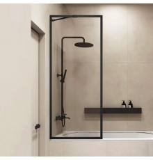 Шторка на ванну Veconi Palau PL-85B 90 см, профиль черный