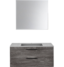 Мебель для ванной комнаты Vincea Chiara 2D 100, 2 ящика, камень, с серой раковиной