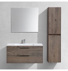 Мебель для ванной комнаты Vincea Chiara 2D 100, 2 ящика, темный дуб, с белой раковиной
