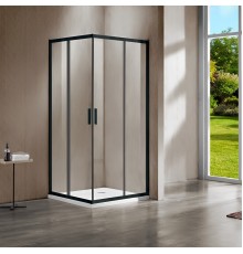 Душевой уголок Vincea Garda VSS-1G9011CLB 110x90, профиль черный матовый, стекло прозрачное