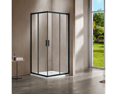 Душевой уголок Vincea Garda VSS-1G8010CLB 100x80 см, профиль чёрный, стекло прозрачное