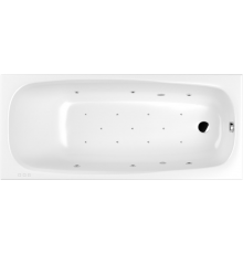 Акриловая ванна WHITECROSS Layla Slim RELAX 170x75 см, с гидромассажем, с каркасом, со сливом-переливом