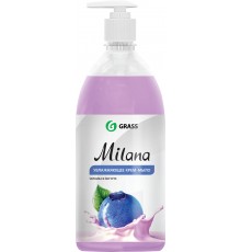 Крем-мыло Grass Milana черника в йогурте, с дозатором, гипоаллергенное, увлажняющее, 1000 мл