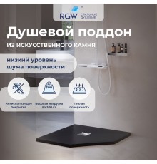 Душевой поддон трапеция RGW ST/T-G Графит  900x900