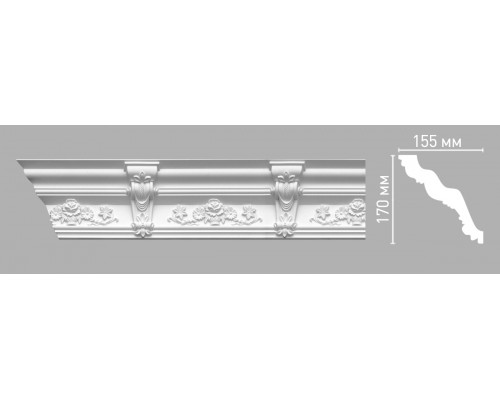 Плинтус потолочный с рисунком DECOMASTER 95091 (170х155х2400мм)