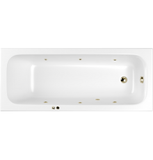 Акриловая ванна WHITECROSS Vibe 0105.170070.100.SOFT.BR 170x70 см, с гидромассажем, с каркасом, со сливом-переливом, с донным клапаном, фурнитура бронза