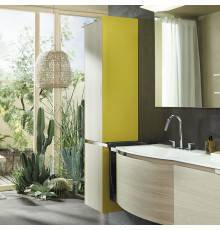 Burgbad Yso Шкаф подвесной 40x35x176 см, цвет: горчичный глянец/аутентичный дуб. HSHB040 L F2184 K0388
