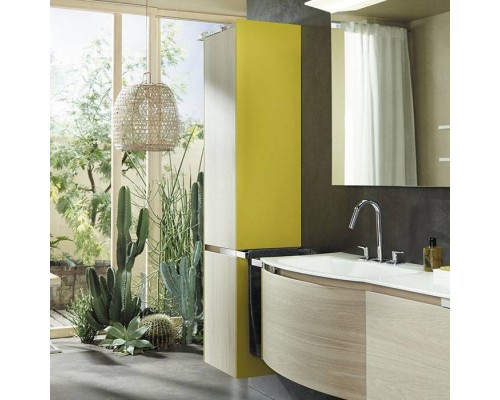 Burgbad Yso Шкаф подвесной 40x35x176 см, цвет: горчичный глянец/аутентичный дуб. HSHB040 L F2184 K0388