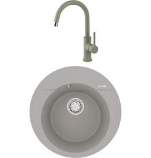 Комплект Мойка кухонная Lemark Sula 500 9910003 грей + Смеситель Comfort LM3073PGR грей