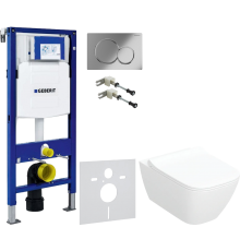 Комплект Унитаз подвесной Geberit Smyle Square 500.685.01.1 с микролифтом + Крепления Duofix 111.815.00.1 к стене + Шумоизоляция 156.050.00.1 + Инсталляция UP 320 111.300.00.5 + Кнопка Sigma 01 115.770.21.5 хром