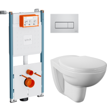 Комплект Унитаз подвесной Norm Fit 6855B099-1777 + Крышка 803-003-701 + Инсталляция VitrA V-Fix Core 732-5800-01PV