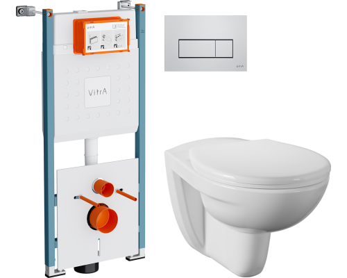 Комплект Унитаз подвесной Norm Fit 6855B099-1777 + Крышка 803-003-701 + Инсталляция VitrA V-Fix Core 732-5800-01PV