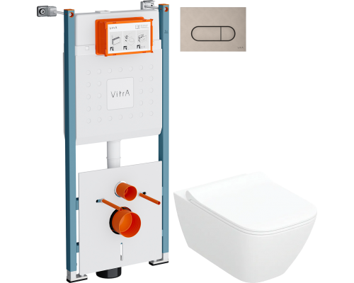 Комплект Унитаз подвесной Geberit Smyle Square 500.685.01.1 + Инсталляция VitrA V-Fix Core 732-5800-01PV + Кнопка Root Round 740-2295 никель Комплект Унитаз подвесной Geberit Smyle Square 500.685.01.1 + Инсталляция VitrA V-Fix Core 732-5800-01PV + Кнопка Root Round 740-2295 никель