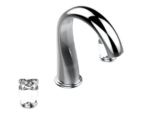 THG Pуtale de cristal clair Смеситель для ванны, 3 отв., цвет: хром/прозрачный хрусталь. U6A-A02-25SG