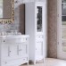 TW Veronica Nuovo Колонна напольная с 2-мя дверцами, 1-м выдвижным ящиком, 3-мя стеклянными полками, доводчиками Blum, ручки бронза, DX - петли справа, Цвет: bianco decape. VER3050D-B