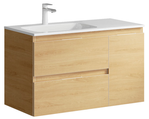 AQ ACC0109LDZ Accent Тумба под умывальник левая, Дуб золотой, 914х445х558 мм ACC0109LDZ