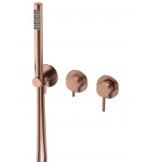 AQM8805BС Встраиваемый смеситель на 3 потр. в комплекте с внутр. частью, медь шлифованная AQM8805BС