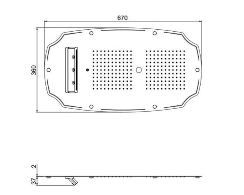 Carimali MyDream Colonial Верхний душ 700x400 мм, потолочный, 242 форсунки, 3 потока воды: дождь, каскад, распылитель, хромотерапия, цвет: хром. 23072XN/S-CRX,  0P001-CR